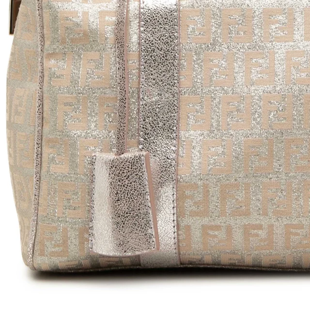 Fendi Small Zucchino Metallic Canvas Forever Bauletto Boston Bag in Canvas from Her-Age, photo 6 of 7