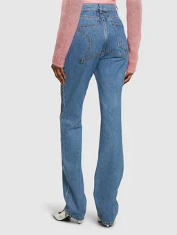 Area Flare jeans with mesh details in 100% Cotton, photo 3 of 5 from LUISAVIAROMA