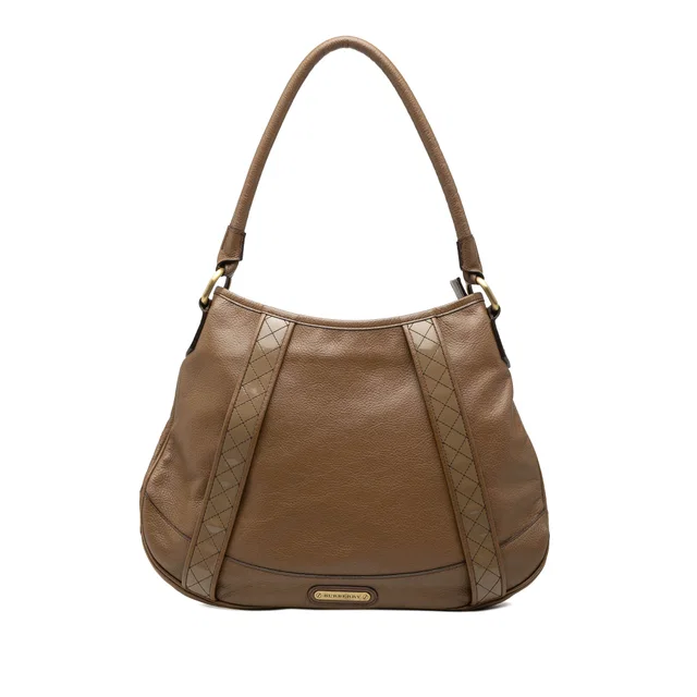Brown Burberry Leather Shoulder Bag in Brown Leather from Designer Revival