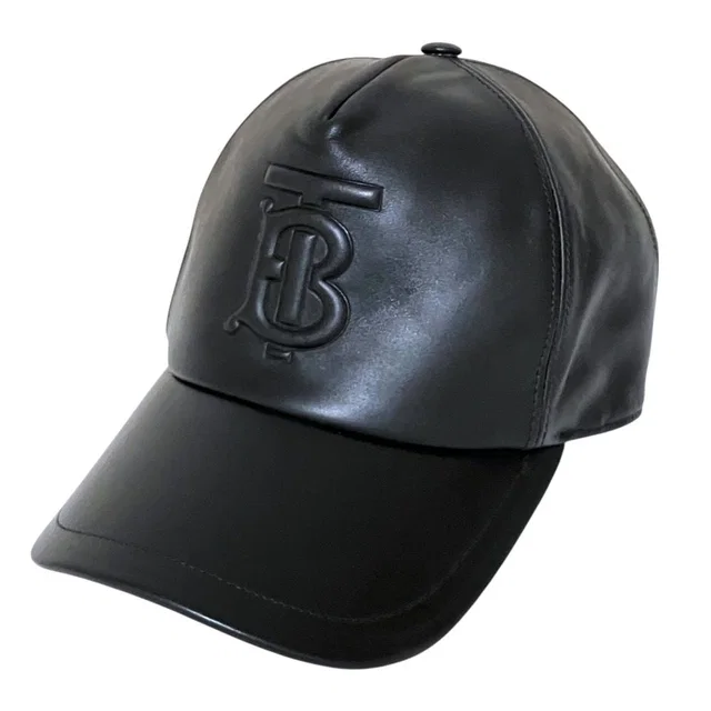 Burberry TB Logo Embossed Leather Cap in Leather from LuxUness