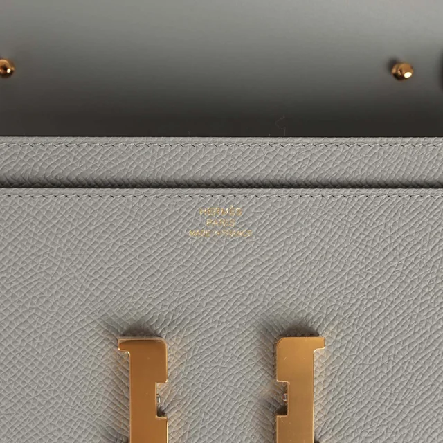 Hermès Constance Wallet To Go Gris Pantin Epsom Gold Hardware in Grey Epsom leather from Madison Avenue Couture, photo 7 of 10