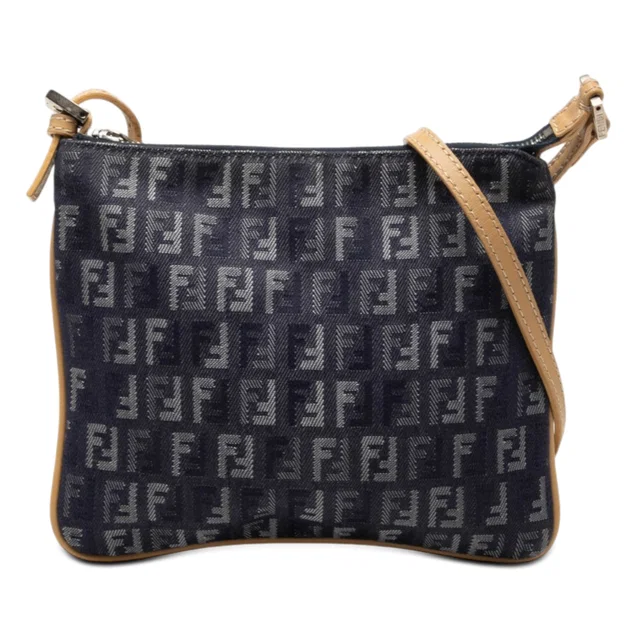 Blue Fendi Zucchino Denim Crossbody in Blue Denim from Designer Revival