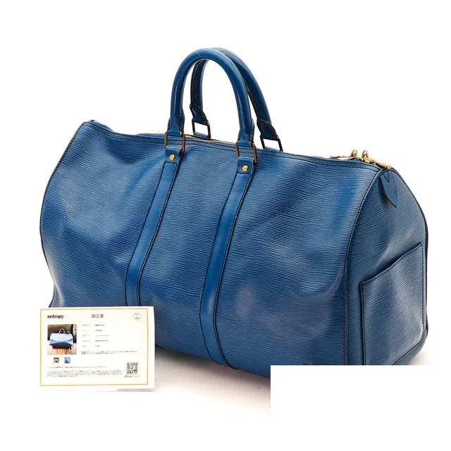 Louis Vuitton Epi Keepall 45 Toledo Blue Boston Bag in Blue Leather from The Reluxe