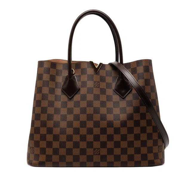 Brown Louis Vuitton Damier Ebene Kensington Satchel in Brown Canvas from Designer Revival