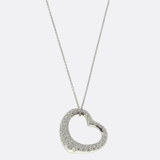 Tiffany & Co. Open Heart Diamond Pendant Necklace from The Vintage Jeweller
