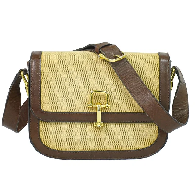 Celine Canvas Shoulder Bag Beige in Beige Canvas from The Reluxe