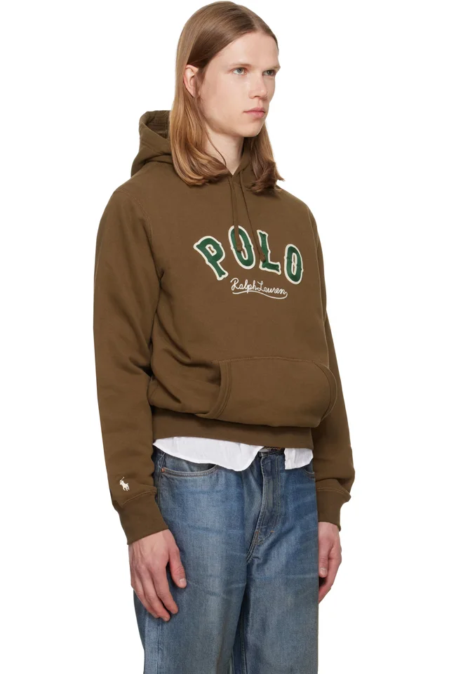 Polo Ralph Lauren Brown 'The RL Fleece' Western-Logo Hoodie, photo 2 of 4 from SSENSE