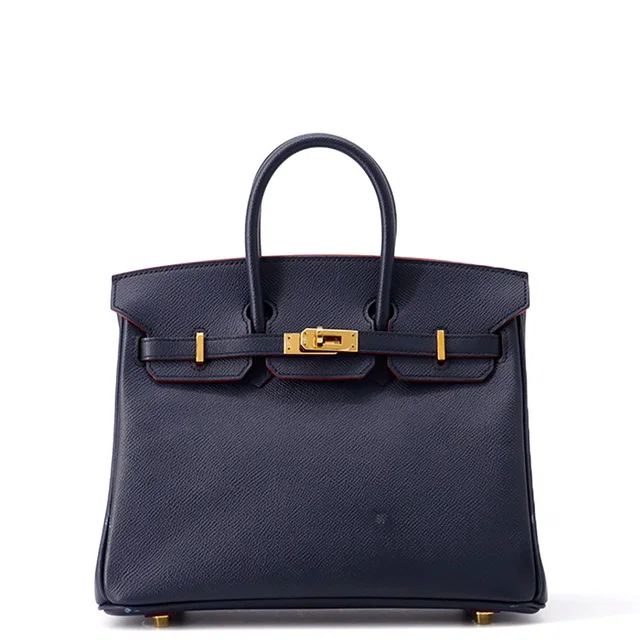 Hermès Birkin Contour Blue Indigo/Rouge H Epsom Size 25 in Burgundy Epsom leather from GALLERY RARE