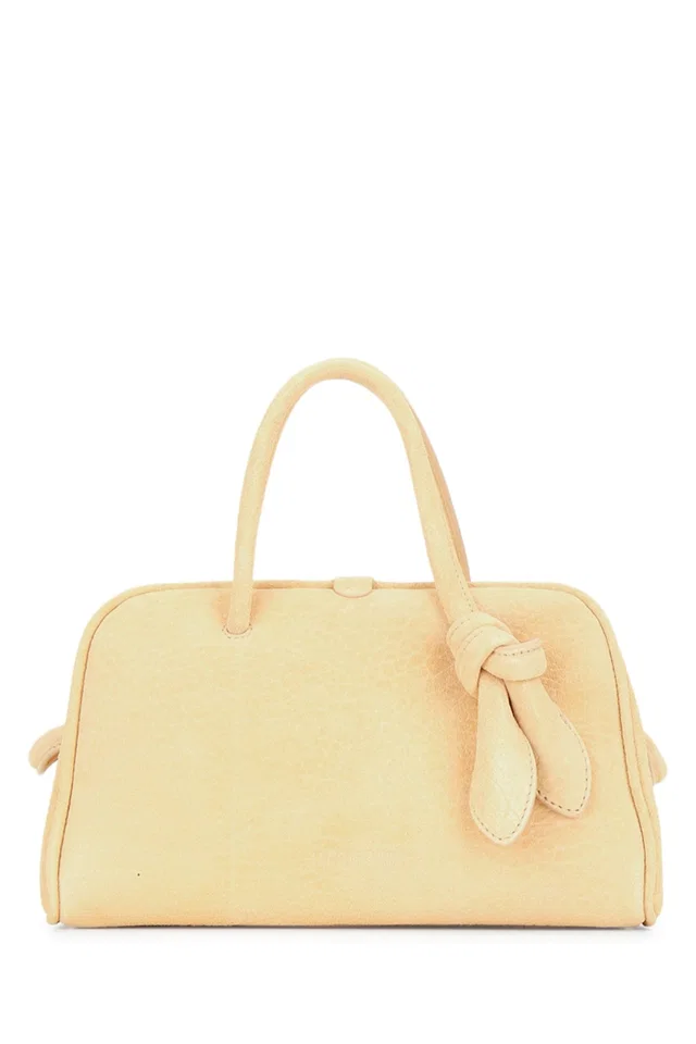 Jacquemus Petit Top Handle Bag — Beige Linen in Beige Leather from HEWI