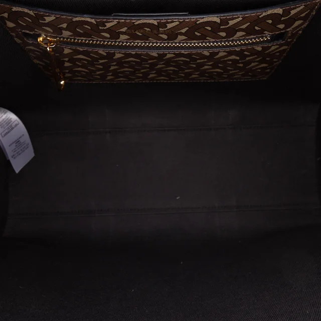 Brown Burberry TB Monogram E Canvas Stripe Book Tote in Brown Canvas from Designer Revival, photo 2 of 2