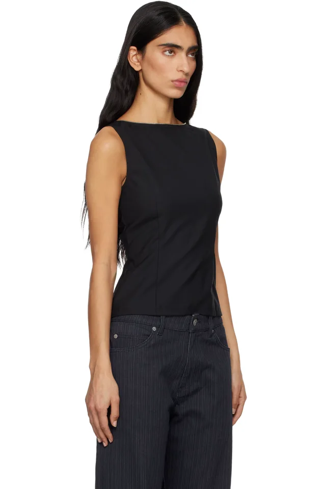 Paloma Wool Black Fase Tank Top, photo 2 of 4 from SSENSE