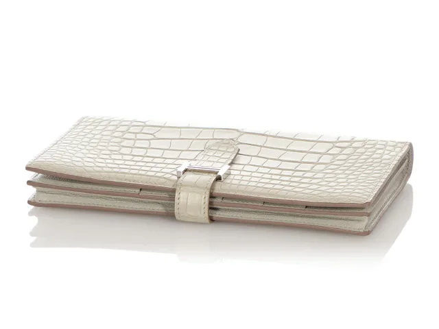 Hermès Béton Matte Alligator Béarn Wallet in Crocodile from Ann's Fabulous Finds, photo 7 of 10