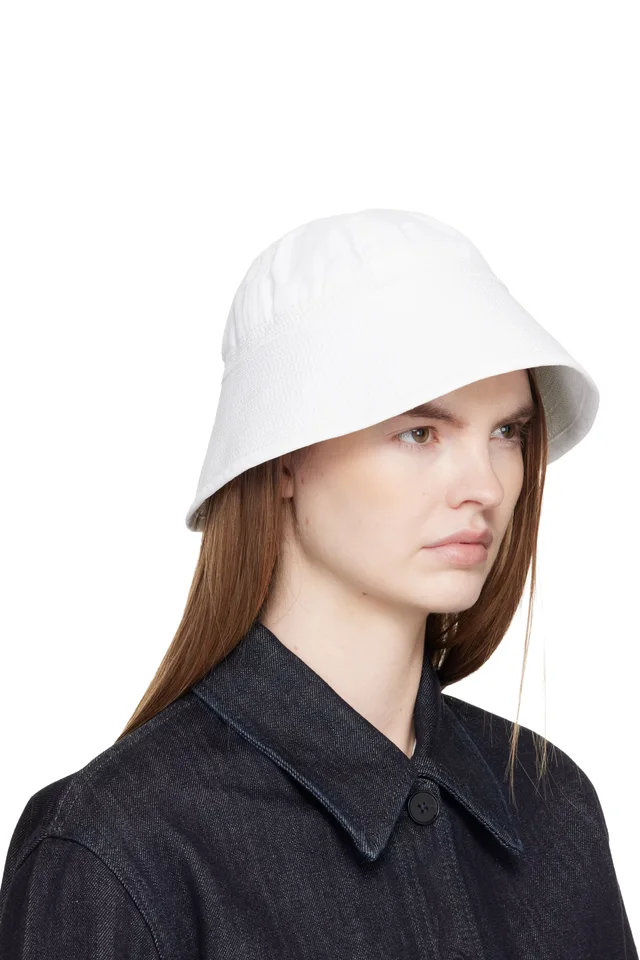 Jil Sander Off-White Linen Bucket Hat, photo 2 of 3 from SSENSE