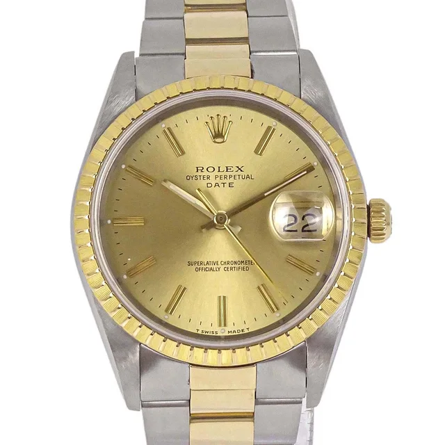 Rolex Oyster Perpetual Date 34mm Ref.15223 Self-winding Watch SS 18K from AMORE Vintage Tokyo