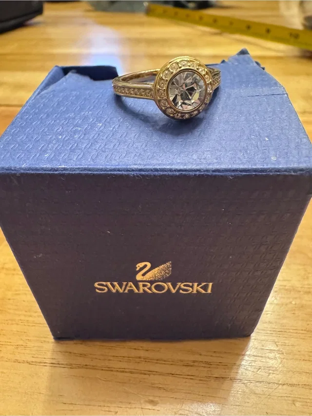 Swarovski Tone Crystal Halo Ring - Clear Crystal Size 60 (Us 9) in gold from Poshmark
