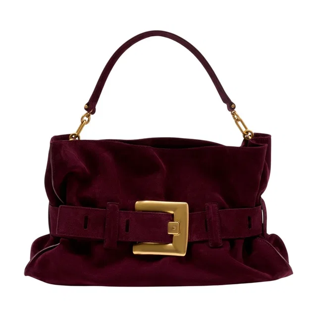 Balmain Anthem Shoulder Bag — Burgundy Calfskin in Burgundy Calfskin from HEWI