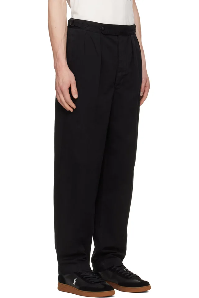 Polo Ralph Lauren Black Relaxed Fit Twill Officer’s Trousers, photo 2 of 4 from SSENSE