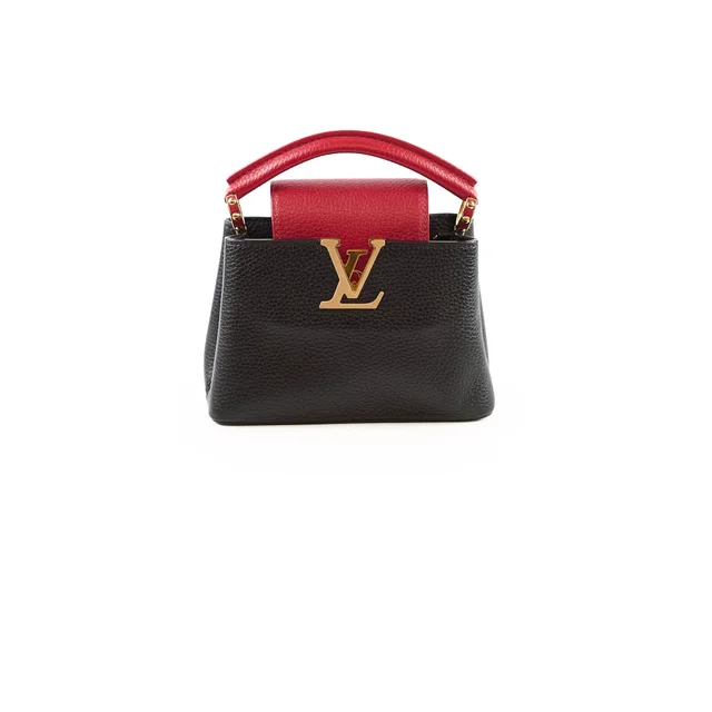 Louis Vuitton Capucines Mini Black / Red in Black Leather from The Purse Affair