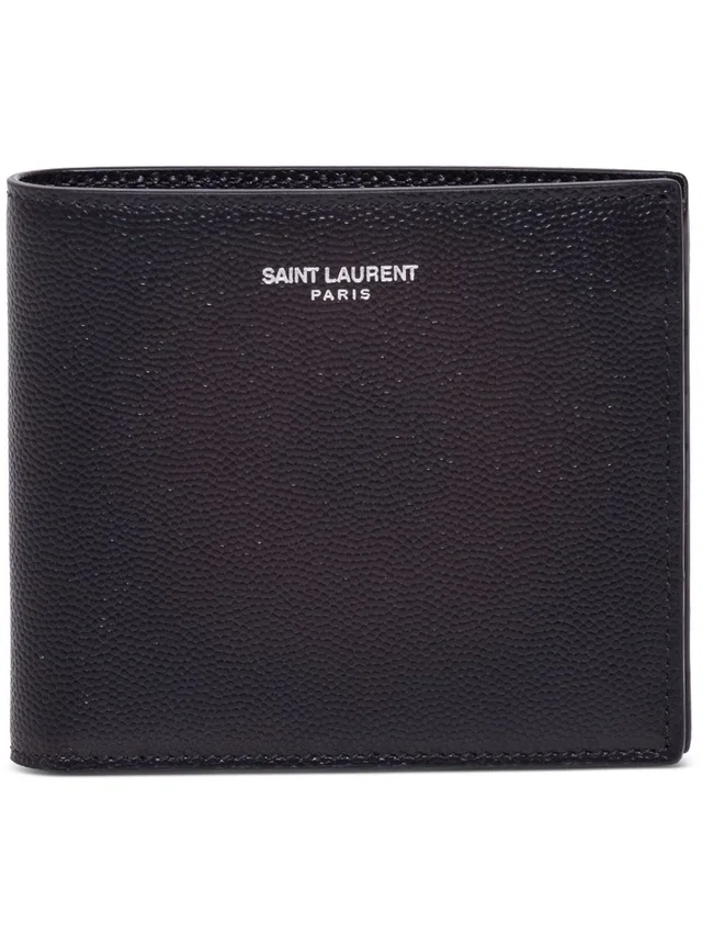 Saint Laurent Bifold Calfskin Wallet — Black Leather in Black Calfskin from HEWI
