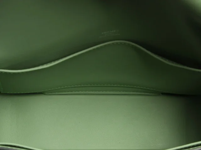 Hermès Vert Criquet and Vert Fizz Chèvre Mysore Geta in Green Goatskin from Ann's Fabulous Finds, photo 9 of 10