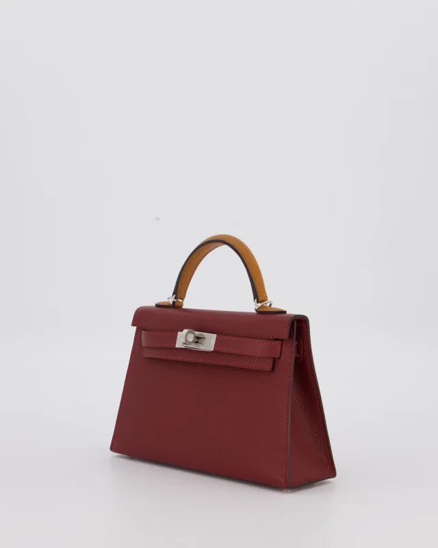 Hermès Mini Kelly II Tricolour 20 Bag in Burgundy Epsom leather from Sellier, photo 12 of 23