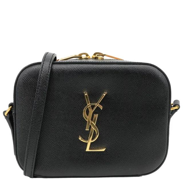 Saint Laurent Lou Grained Leather Camera Crossbody Bag Black in Black Caviar leather from Dallas Designer Handbags