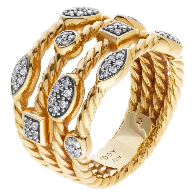 David Yurman Confetti ring in 18k with diamonds in Yellow Gold from Gray And Sons