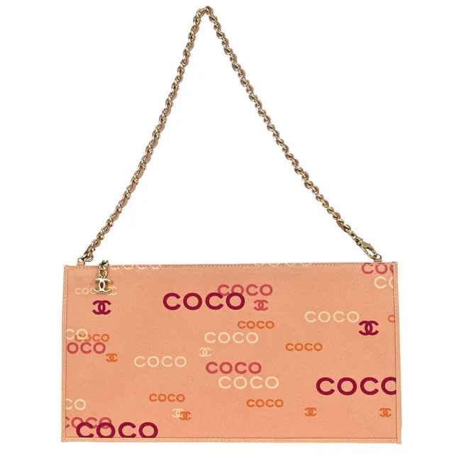Chanel 2002-2003 Pink Canvas COCO Chain Handbag in Pink Canvas from AMORE Vintage Tokyo