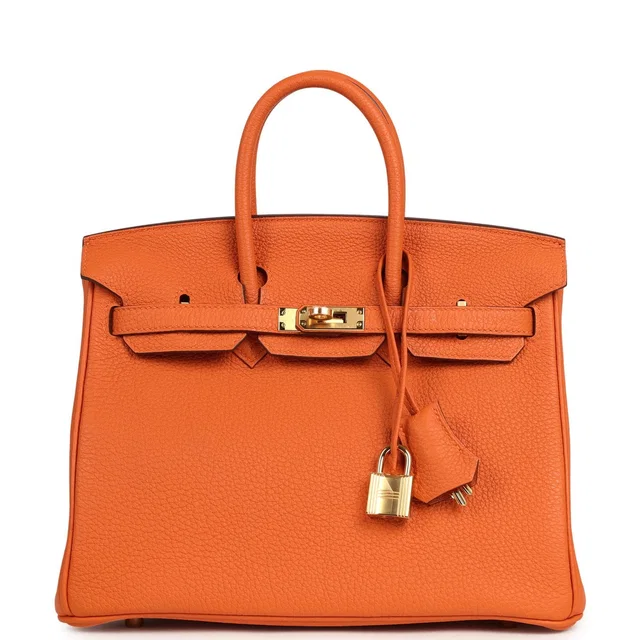 Hermès Birkin 25 Orange Togo Gold Hardware in Orange Togo leather from Madison Avenue Couture