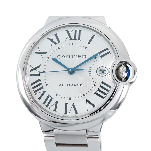 Ballon Bleu de Cartier Silver SS 40 Watch Automatic in Blue from The Reluxe