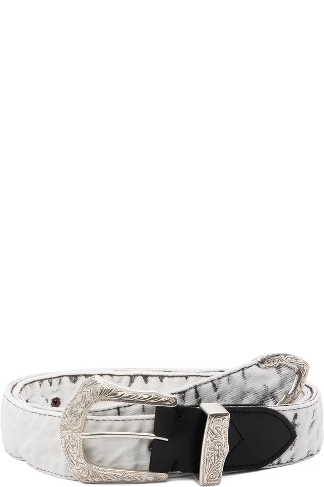Toga Pulla White Denim Wide Belt, image 1 of 1 from SSENSE