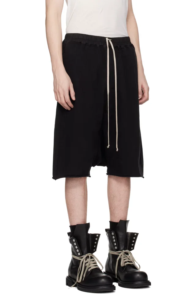 Rick Owens DRKSHDW Black Temple Drawstring Pods Shorts, photo 2 of 4 from SSENSE