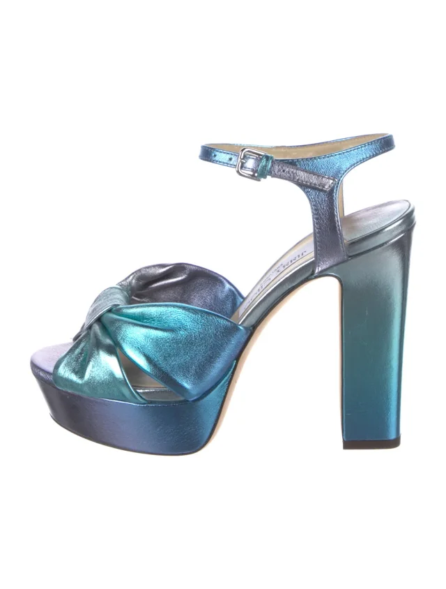 Jimmy Choo Leather Sandals in blue Leather from The RealReal
