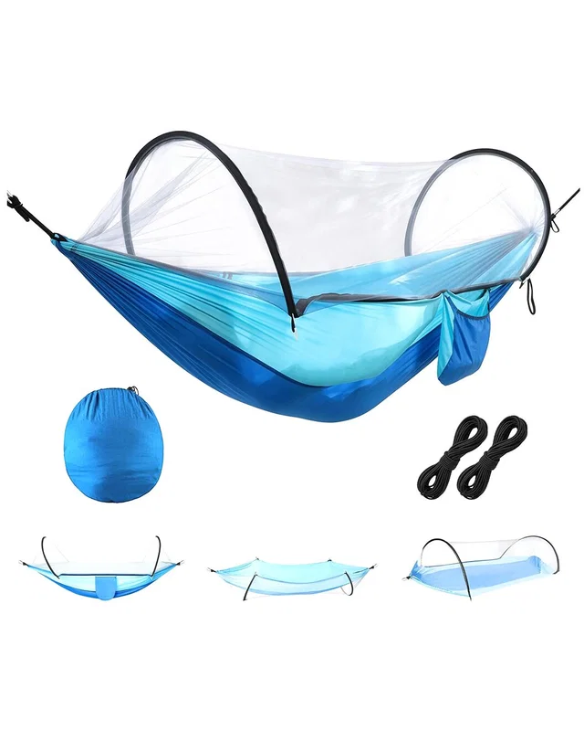 Fresh Fab Finds Camping Hammock with Mosquito Net in Blue, image 1 of 1 from Rue La La