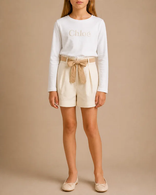 Chloé Kids White Long-Sleeve T-Shirt with Embroidered Logo Size 8 years in White from Sellier