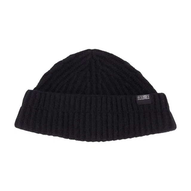 Maison Margiela S52tb0016-M13285-900 Ribbed Wool Beanie — Black Beanies in Black Wool from HEWI