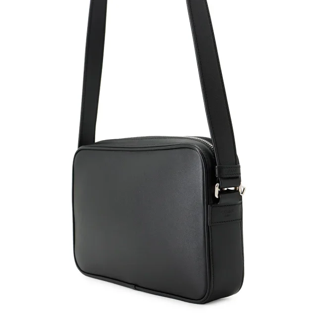 Celine logo messenger bag Black194503DOT Leather in Leather from GALLERY RARE, photo 3 of 18