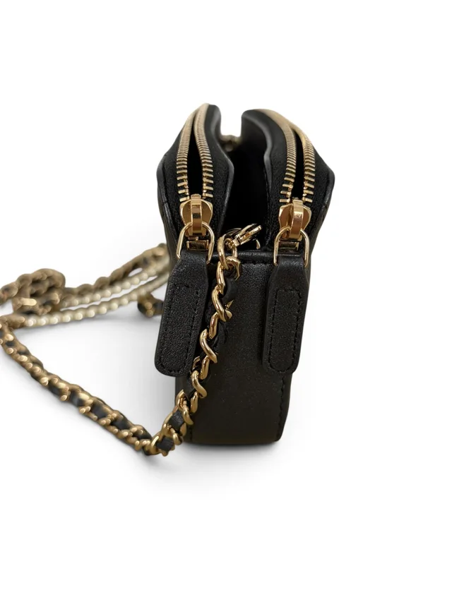 Chanel Shimmer Lambskin Double Zip Phone Holder On Chain in Lambskin from Season 2 Consign, photo 5 of 8