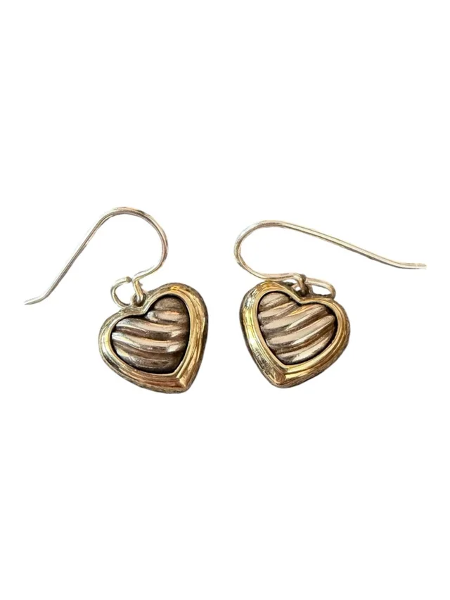 David Yurman Cable Heart Drop Earrings Sterling Silver 18k Gold 925 in silver|gold|gray from Poshmark