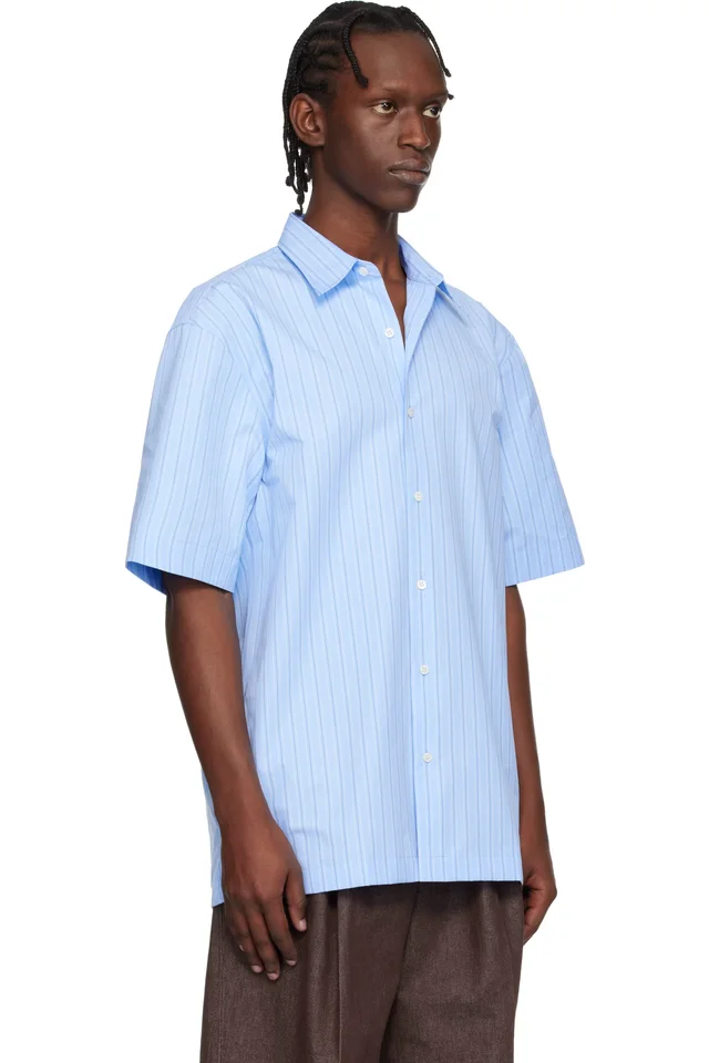 Dries Van Noten Blue Striped Shirt, photo 2 of 2 from SSENSE