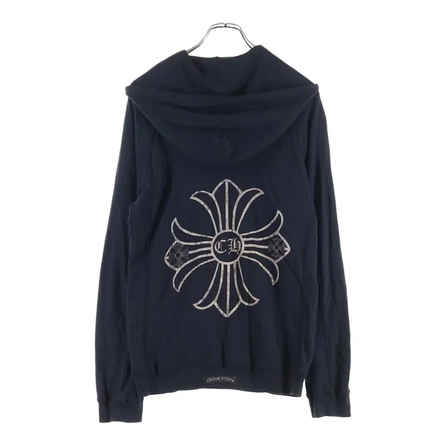 Chrome Hearts Vintage Sweatshirt HD Zip CH Plus Print Hoodie Black Beige in Black from The Reluxe