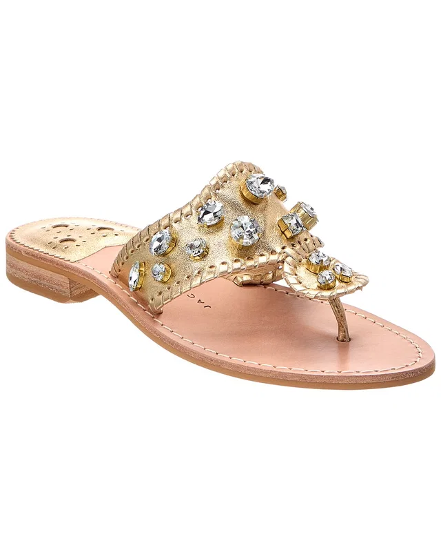 Jack Rogers Jacks Flat Jeweled Leather Sandal, image 1 of 1 from Rue La La