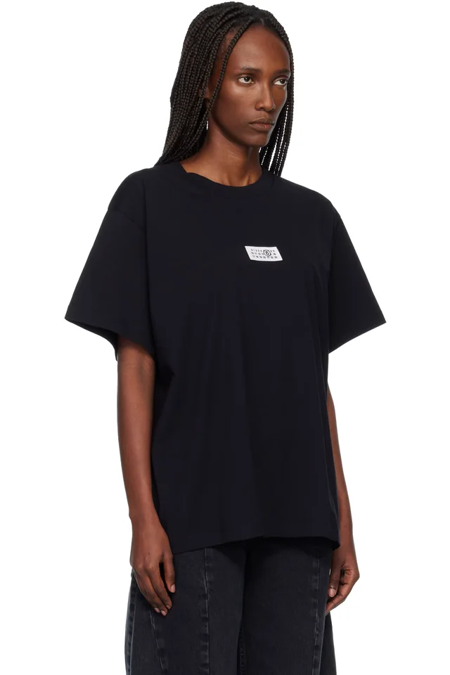 MM6 Maison Margiela Black Numeric Cotton T-shirt, photo 2 of 4 from SSENSE
