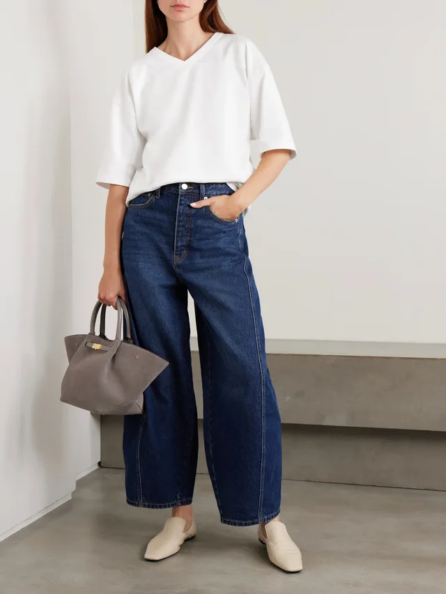 ST. AGNI Match paneled organic cotton-jersey T-shirt in White, photo 2 of 2 from NET-A-PORTER (Canada)