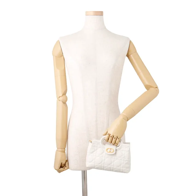 Dior Jolie Top Handle Mini Bag WhiteS3123UNJB Lambskin Faux Pearl in Lambskin from GALLERY RARE, photo 5 of 15