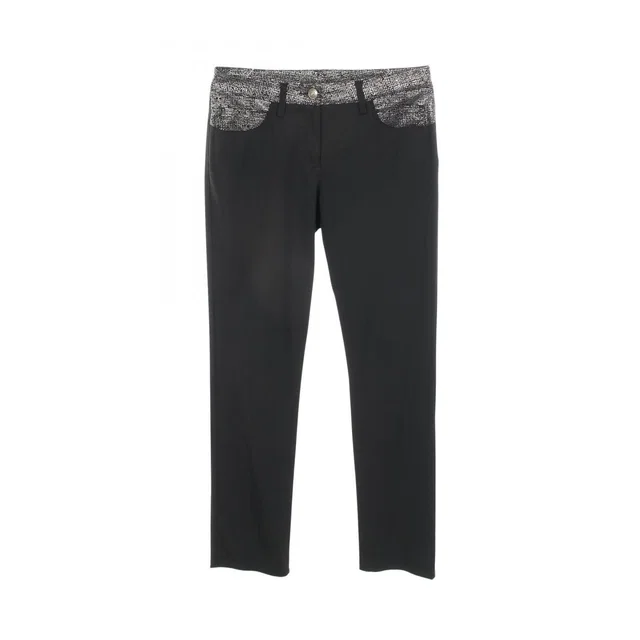 Chanel Pants Lion Button Black Wool in Black Wool from The Reluxe
