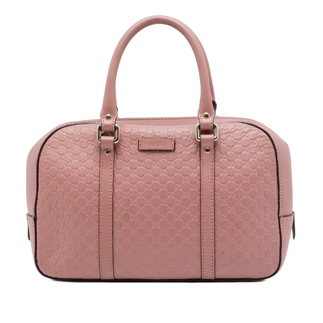 Pink Gucci Small Microguccissima Satchel in Pink Leather from Designer Revival