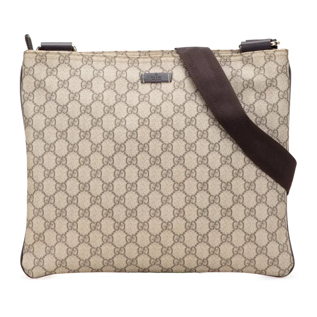 Brown Gucci GG Supreme Crossbody in Brown Coated canvas from Designer Revival