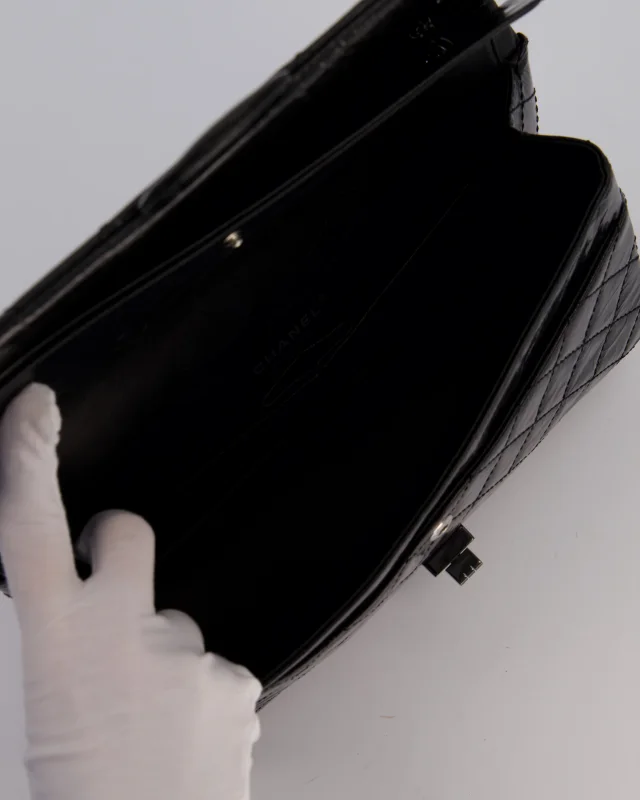 Chanel Black Reissue 226 Medium Double Flap Bag in Patent Leather with So Black Hardware in Black Patent leather from Sellier, photo 16 of 19