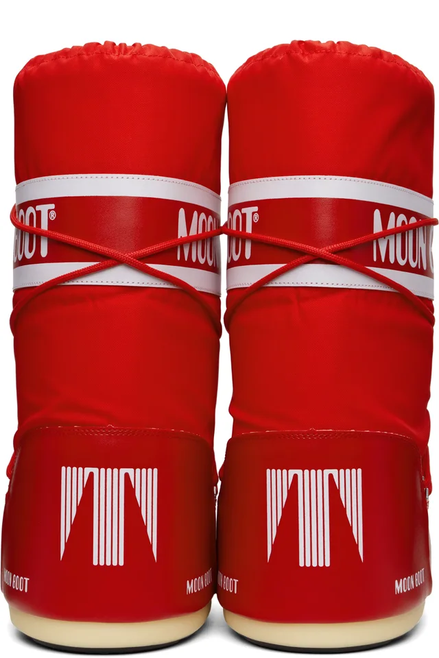 Moon Boot Red Icon Nylon Boots, photo 2 of 5 from SSENSE
